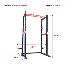 Sunny Health & Fitness Power Zone Strength Rack Power Cage - SF-XF9925, Black