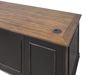 Martin Furniture Hartford Double Pedestal Shaped Desk, Brown - Fully Assembled
