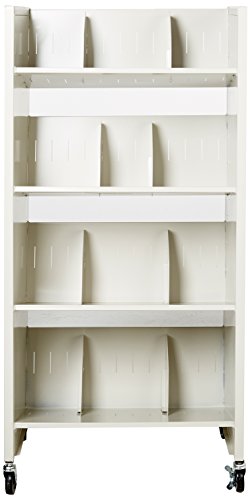 Buddy Products Four Tier Medical File Folder Cart, Steel, 16 x 50.375 x 26 Inches, Platinum (5429-32)