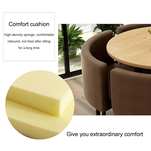 BYJSJY Round Dining Table Set with 4 Chairs and Coffee Table - Modern Leisure Dining Room Furniture 80cm (Color)