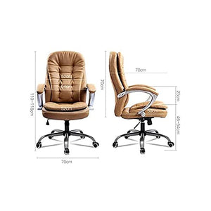 UsmAsk Executive Office Chair - Brown Bonded Leather High-Back Managerial Desk Chair