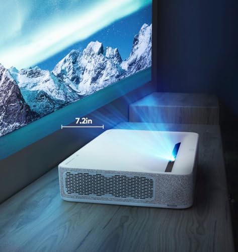 Idealforce 4K Ultra Short Throw Laser TV Home Theatre Projector, 2500 ANSI Lumens, HDR10, Harman Kardon Soundbar, Smart Laser Projector (White/Gray)