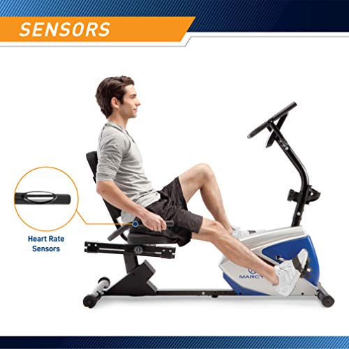 Marcy 8 Levels Magnetic Resistance Recumbent Exercise Bike with Adjustable Seat, 250-lb Capacity ME-1019R