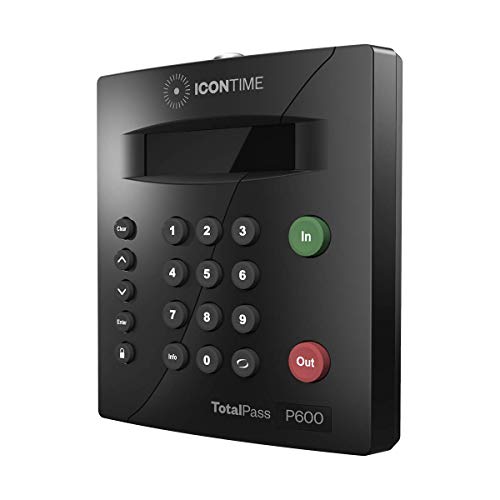 TotalPass P600 Employee Time Clock | Made in USA| Ready to Use Out-of-The-Box | Manage Timecards via USB, Network, Wi-Fi or Web| Time Clock Entry Options PIN-Keypad, RFID Badge or Web|NO Monthly Fees