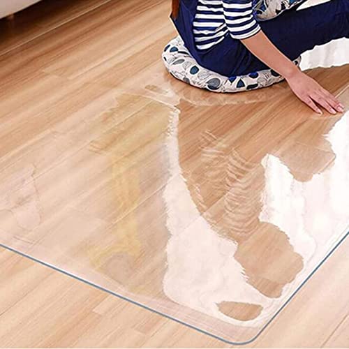 HOBBOY Hard-Floor Chair Mat Protector 1.5mm Clear PVC Non-Slip Rug Pad - Waterproof Table Cover - 120/140/160cm Wide Multi