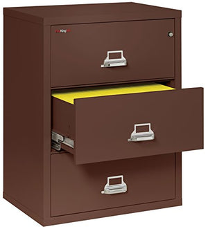 Fireking Fireproof Lateral File Cabinet (3 Drawers, Waterproof, Impact Resistant) - 40.25" H x 31.19" W x 22.13" D, Brown