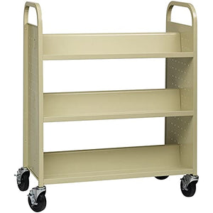 Hirsh Industries Double Sided Book Cart - Putty 21785