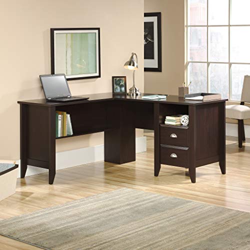 Sauder 422191 Shoal Creek L-Desk, L: 58.74" x W: 58.74" x H: 29.76", Jamocha Wood finish