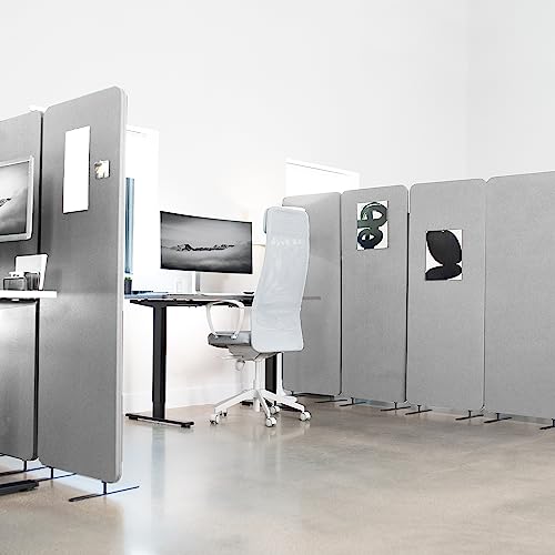VIVO Privacy Panel Cubicle Divider Acoustic Wall Partition 72 x 66 inch Gray - PP-3-T072G