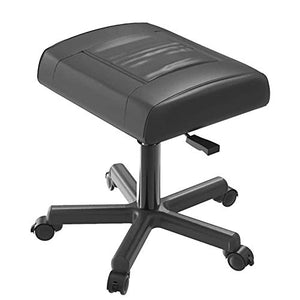 None Under Desk Footrest with Wheels, Gaming Chair Foot Stool - Height Adjustable 360° Rolling Leg Rest - Office Small Footstool Computer Foot Rest (Black)