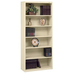 Tennsco Welded Bookcases, 6 Shelves, 34-1/2"x13-1/2"x78", Putty (B-78PY)