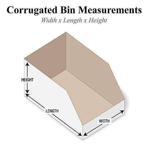 Partners Brand PBINMT1224 Open Top Bin Boxes, 12" x 24" x 4-1/2", Oyster White (Pack of 50)