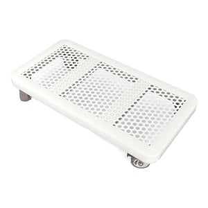 WAOCEO Rolling CPU Stand with Lockable Wheels, White, 400mm*300mm