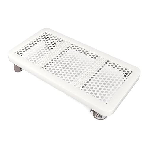 WAOCEO Rolling CPU Stand with Lockable Wheels, White, 400mm*300mm