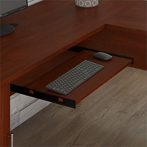 Bush Furniture Somerset 60W L Shaped Desk with Hutch in Hansen Cherry