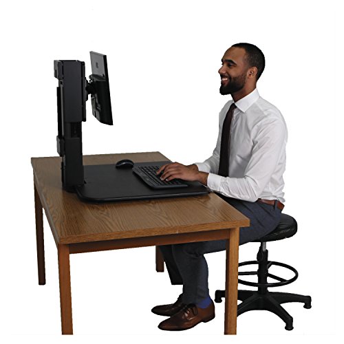 Victor DC300 High Rise Collection Adjustable Sit-Stand Desk Converter, Raises and Lowers to Transform Any Sit Down Desk Into A Stand Up Desk, Platform Rises Up to 15.5", Black