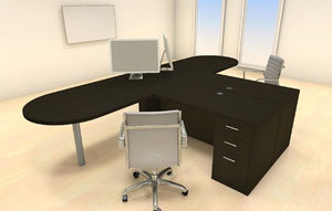 UTM Furniture Modern Executive Office Workstation Desk Set, CH-AMB-S18