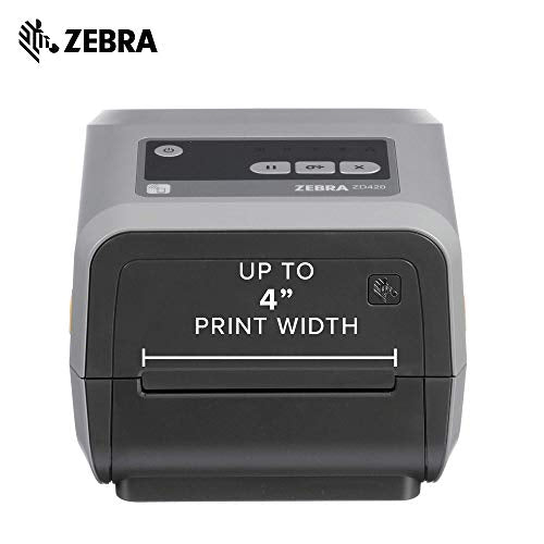Zebra - ZD420c-Ribbon-Cartridge Desktop Printer for Labels and Barcodes - Print Width 4 in - 203 dpi - Interface: Wifi, Bluetooth, USB - ZD42042-C01W01EZ (Renewed)