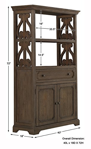 Homelegance 5438-19 Antique Bookcase, 72" H, Gray