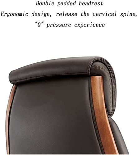 CYXI Genuine Leather Cowhide Executive Office Chair - Adjustable Height Tilt Swivel Computer Chair