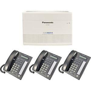 Panasonic KX-TA824 System with (3) KX-T7731 Black Telephones (Renewed)