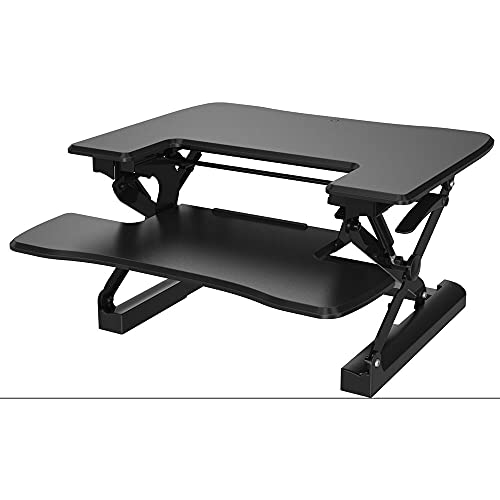 Hanover 27-In. Wide Black Tabletop Sit Lift Office Standing Desk