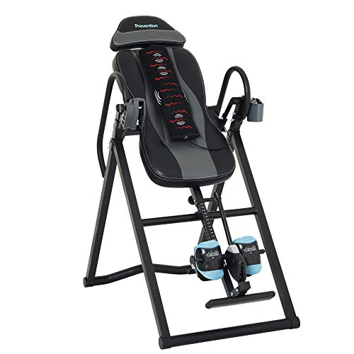 Prevention Inversion Table UL Certified with Heat and Massage Therapy, Grey/Light Blue