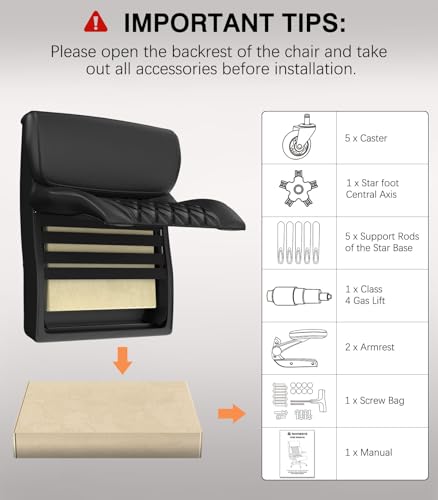 Raynesys Big and Tall Office Chair 500lbs Capacity, High Back Executive Chair with Armrests, Wide Seat, Ergonomic Bonded Leather, Black