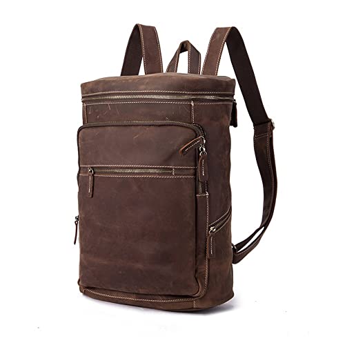 Backpack Retro Men's Large Capacity 14-inch Backpack Outdoor Backpack Computer Bag Mountaineering Bag Big (Color : A, Size : 40 * 29 * 14cm)