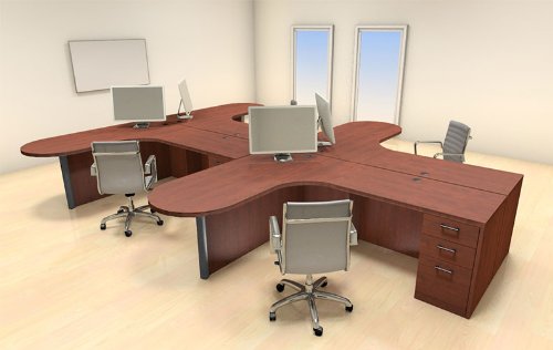 UTM Furniture Modern Executive Office Workstation Desk Set, CH-AMB-S36