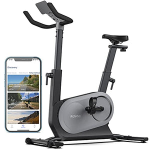 RENPHO AI-Powered Exercise Bike, Indoor Cycling Bike with FTP Power Training, Auto Resistance Stationary Bike, Scenic Riding for Home Workout, Airflow Seat, APP for iOS Android [Tablet Not Included]