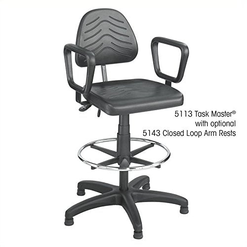 Safco Products Taskmaster Deluxe Workbench Chair, Black Saf5113