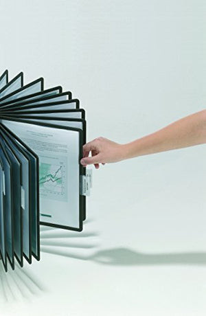 DURABLE Carousel Desktop Reference System, 40 Double-Sided Panels, Letter-Size, Black, SHERPA Design (555701)