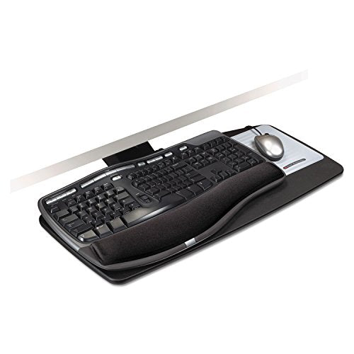 3M Akt90le Keyboard Tray,Height/Tilt Adjust,25-1/2-Inch X12-Inch,23-Inch Track,Bk