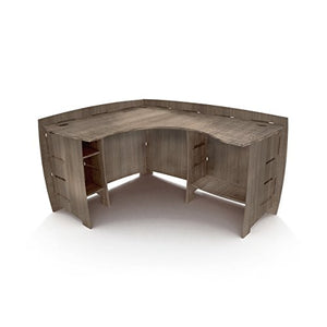 Legare Furniture Grey Driftwood L-Shaped Corner Desk with Adjustable Shelves, 47" x 60"