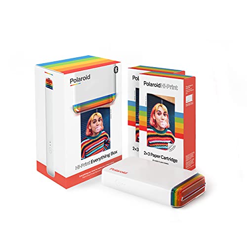 Polaroid Hi-Print Printer and Paper Bundle - Bluetooth Pocket Photo Printer + Paper Double Pack Bundle (40 Sheets)