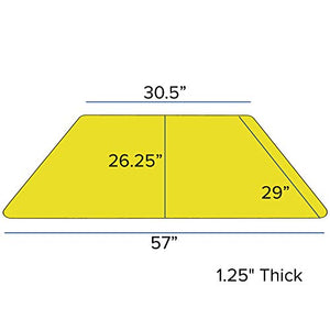 Flash Furniture Mobile 29.5''W x 57.25''L Trapezoid Yellow Thermal Laminate Activity Table - Standard Height Adjustable Legs