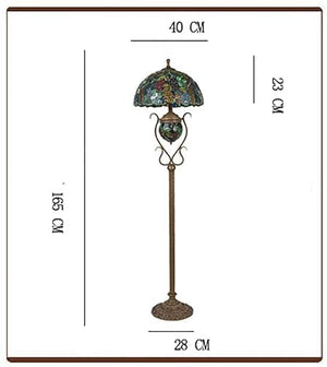 QULACO Tiffany Floor Lamp European Style Stained Glass Antique Base Luxury Floor Lamps