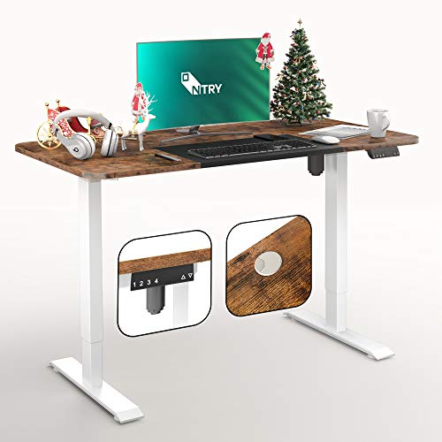 ONTRY Electric Standing Desk, 55" Height Adjustable Electric Computer Desk, Sit Stand Desks for Home Office with 4 Programmable Preset Controller, Splice Board
