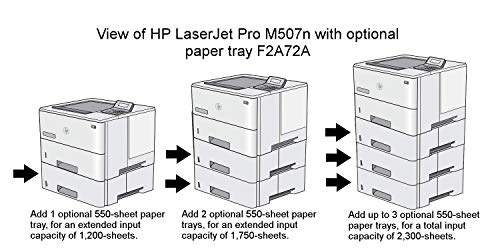 HP Laserjet Enterprise M507n with One-Year, Next-Business Day, Onsite Warranty (1PV86A) with Additional 550-Sheet Feeder Tray (F2A72A), Compatible with Alexa