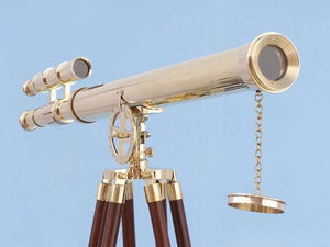 Hampton Nautical Floor Standing Brass Griffith Astro Telescope, 64", Brass