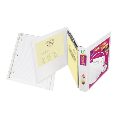 Avery Portfolio Binder with Clipboard, 1 Inch EZ-Turn Ring, White (63000)