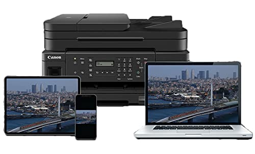 CANON PIXMA MegaTank Series All-in-One Wireless Color Inkjet Printer for Office-Print Scan Copy-Auto 2-Sided Printing-4800 x 1200 dpi-Fax and ADF with Mobile Printing-Bundle with Ahaghug Printer Cable