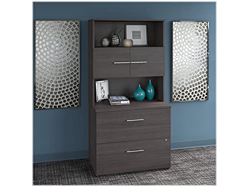 bbf Bush Furniture 2-Drawer Lateral File Cabinet, Locking, Letter/Legal, Storm Gray