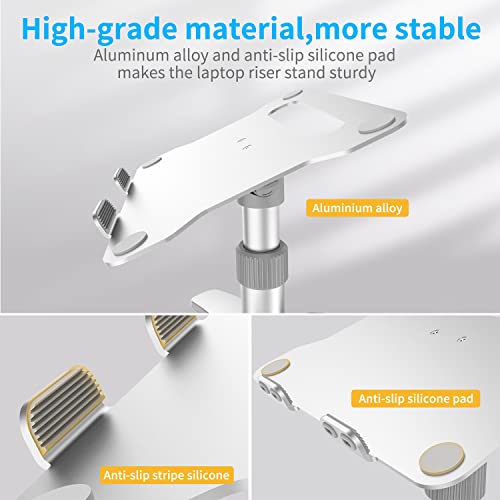 ZYSXJMY Adjustable Laptop Stand Aluminum Laptop Riser, Multi-Angle Height Adjustable 360°Rotation Computer Holder Stand