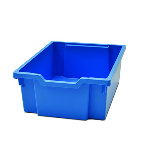 Gratnells Callero Plus Library Cart with 6 Deep F2 Cyan Blue Trays