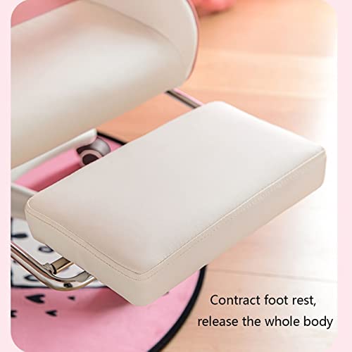 inBEKEA Heavy Duty Gaming Chair with Footrest High Back Computer Office Study (Pink, Blue, Size: 65 * 42*(120~128) cm)