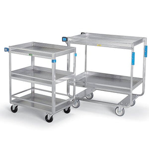 Lakeside Stainless Steel Utility Cart with Guard Rails - 27"Wx18"D Shelf - 3 Shelves