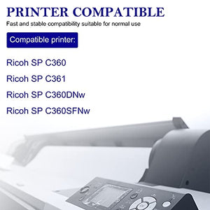 3 Pack (1C+1M+1Y) 408177 408178 408179 Compatible SP C360 Toner Cartridge Replacement for Ricoh SP C360 C361 C360SFNw C360DNw Printer Toner Cartridge.