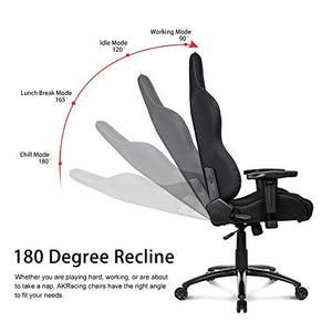 AKRacing Core Series SX Gaming Chair with High Backrest, Recliner, Swivel, Tilt, Rocker and Seat Height Adjustment Mechanisms with 5/10 Warranty - Black